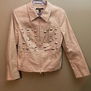 Christine Phillipe gold crop jacket with big sewn on buttons.